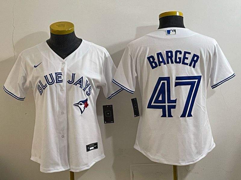 Women 2025 Toronto Blue Jays #47 Barger white Game Nike MLB Jersey style 001